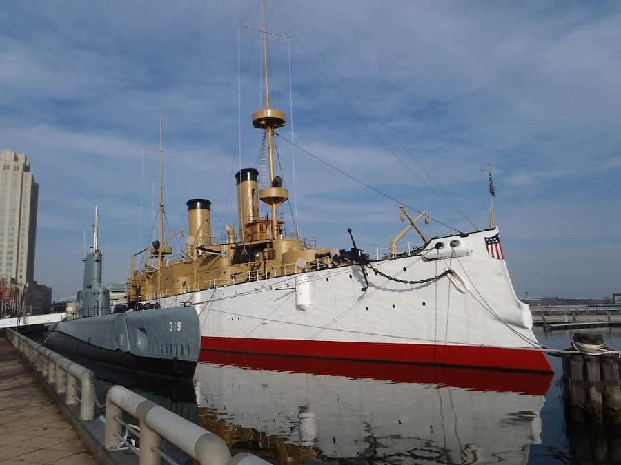 Cruiser Olympia and Submarine Becuna